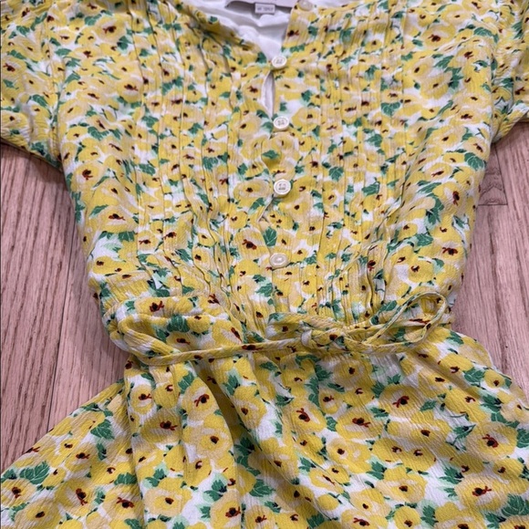 Loft Yellow Floral Mini Dress/Tunic Top - Picture 4 of 6